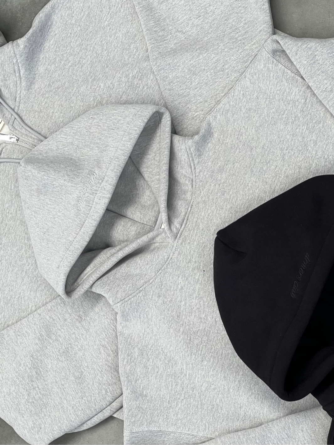 URBAN LUXE ZIP - UP HOODIE - HEATHER GREY
